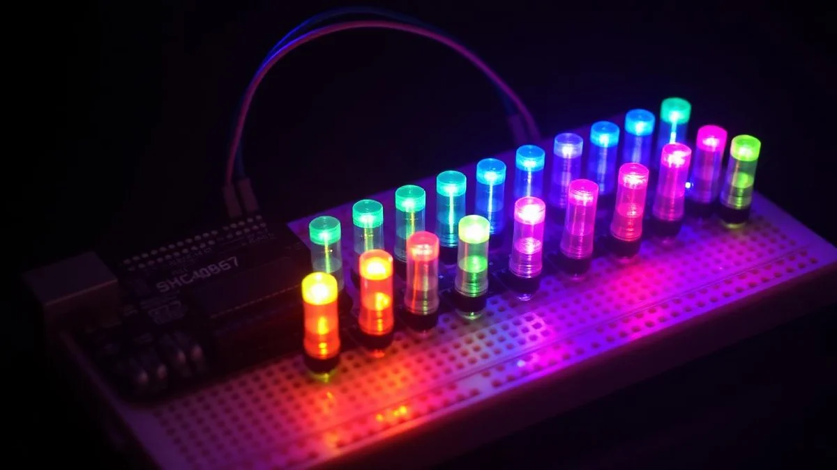 Arduino UNO multiplexer LED matrix project with 74HC595