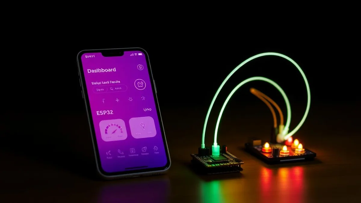 Blynk IoT app controlling Arduino UNO and ESP32 over Wi-Fi
