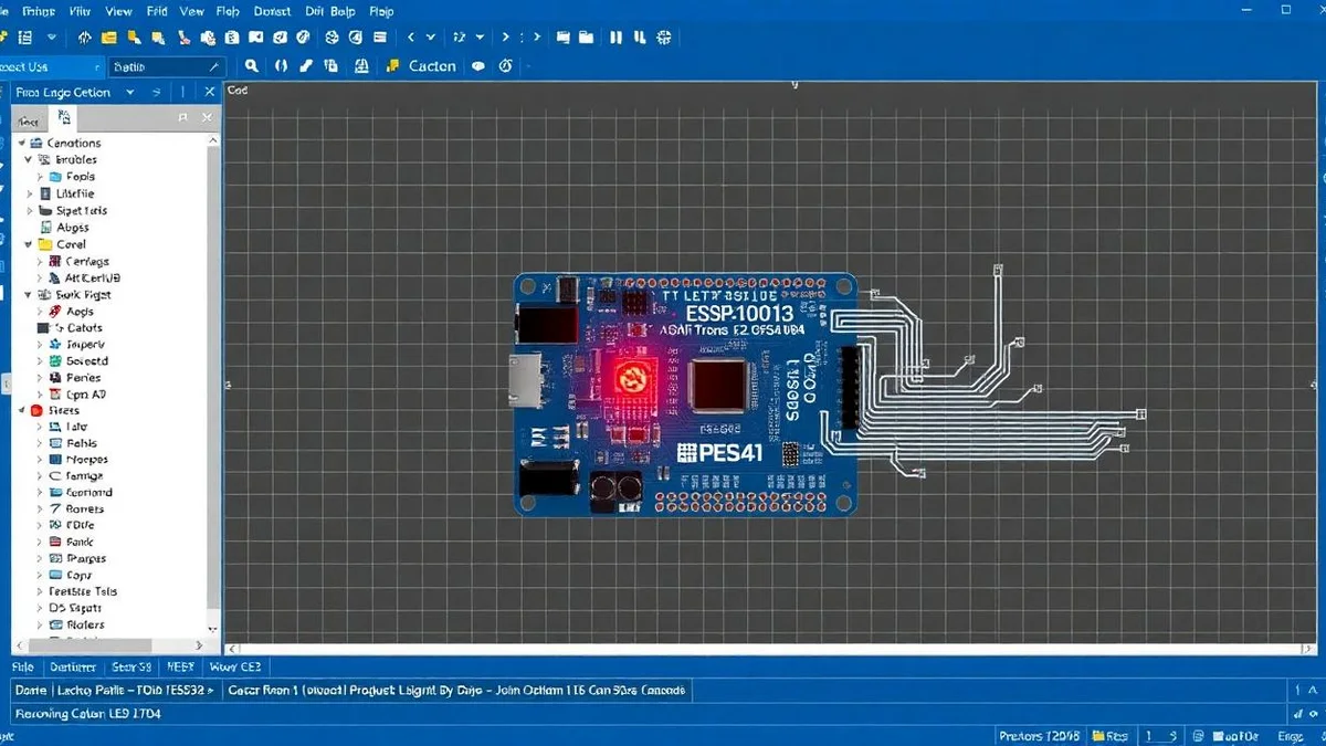 ESP32 WROOM DevKit LED blink simulation in Proteus 8 with Arduino IDE