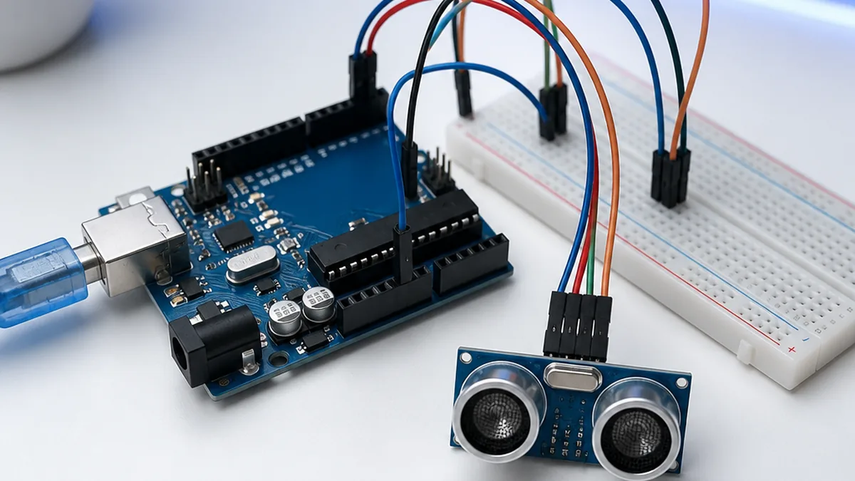 Arduino with an Ultrasonic Sensor β Arduino UNO tutorial cover image