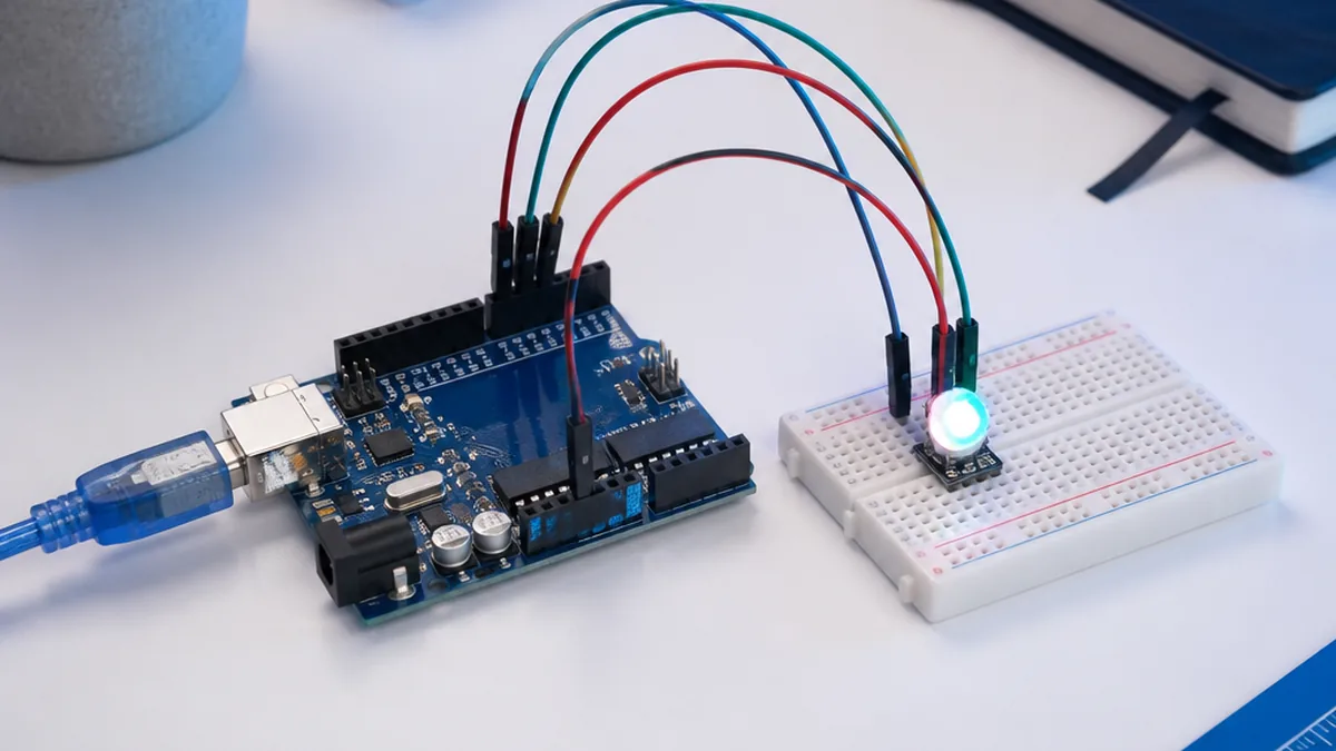 Interfacing Addressable RGB LED with Arduino β Arduino UNO tutorial cover image