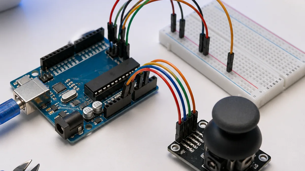 [Interfacing Dual Axis Joystick Module with Arduino](https://circuitdigest.com/microcontroller-projects/microcontroller-interfacing-dual-axis-joystick-module-with-arduino) — Arduino UNO tutorial cover image