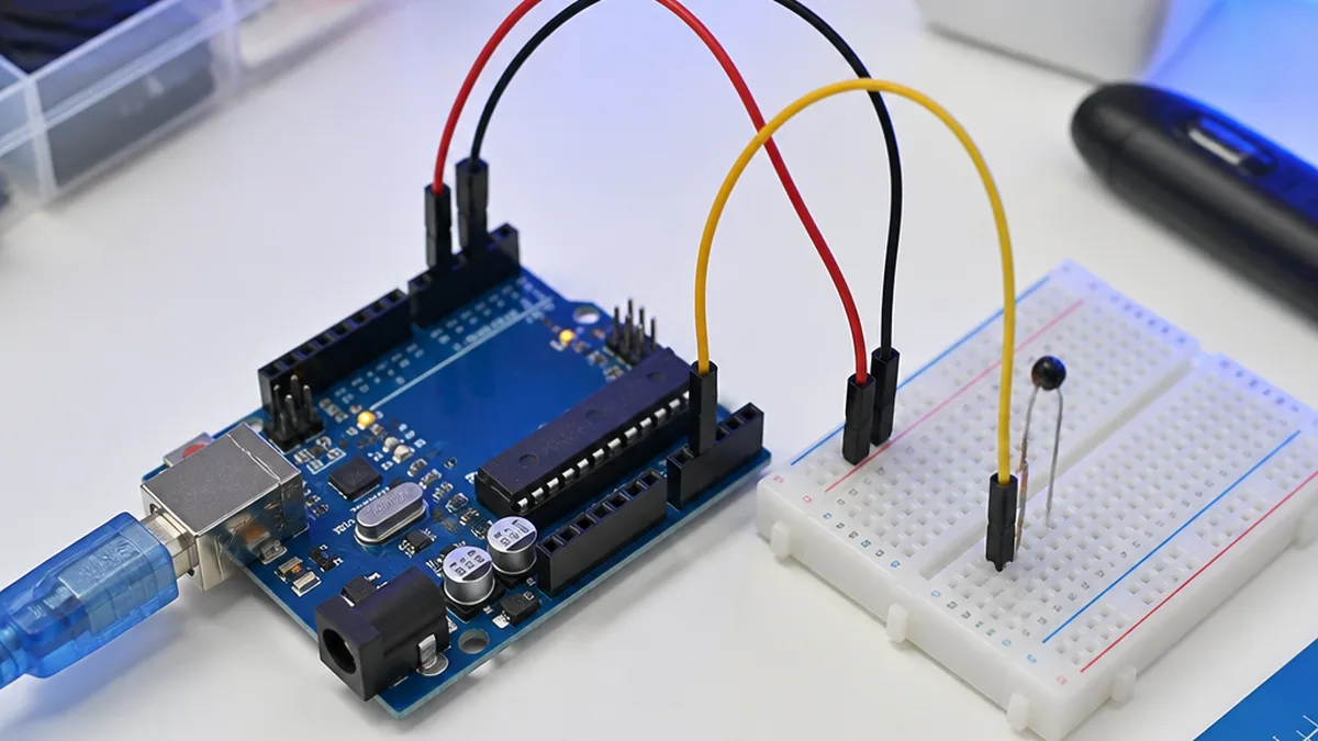[Interfacing NTC Thermistor With Arduino](https://circuitdigest.com/microcontroller-projects/interfacing-Thermistor-with-arduino) — Arduino UNO tutorial cover image