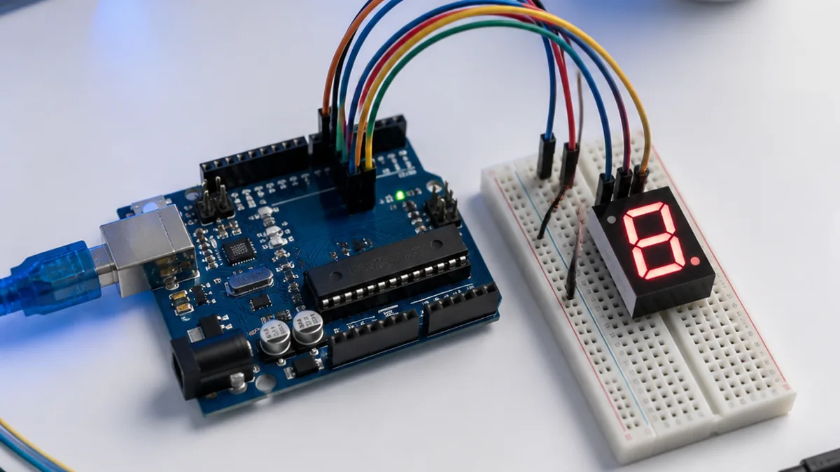 Arduino Seven Segment Display Interface β Arduino UNO tutorial cover image