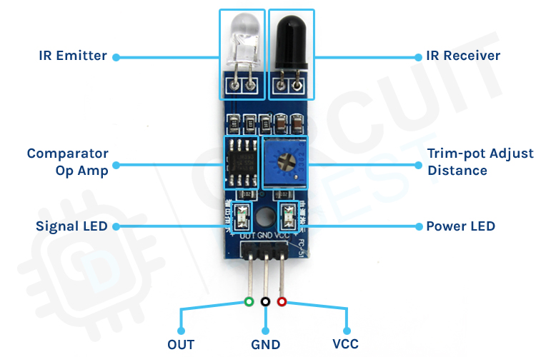 [Interfacing IR Sensor Module with Arduino](https://circuitdigest.com/microcontroller-projects/interfacing-ir-sensor-module-with-arduino) — wiring diagram