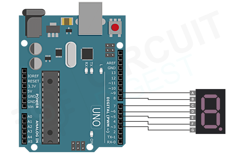 Arduino Seven Segment Display Interface — reference image