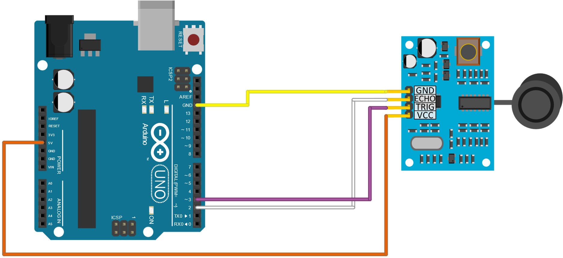 [  Interfacing SR04T/SR04M Waterproof UltraSonic Sensor with Arduino Uno](https://circuitdigest.com/microcontroller-projects/interfacing-ultrasonic-sensor-module-with-arduino#) — wiring diagram