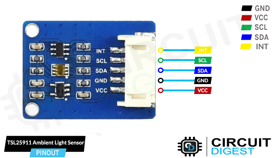 [Interfacing TSL25911 Ambient Light Sensor with Arduino](https://circuitdigest.com/microcontroller-projects/) — reference image