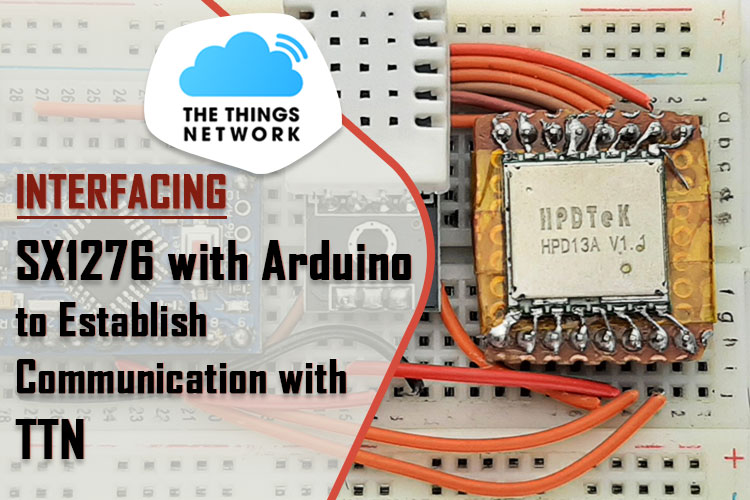 LoRa SX1276 and DHT22 interface with Arduino — wiring diagram